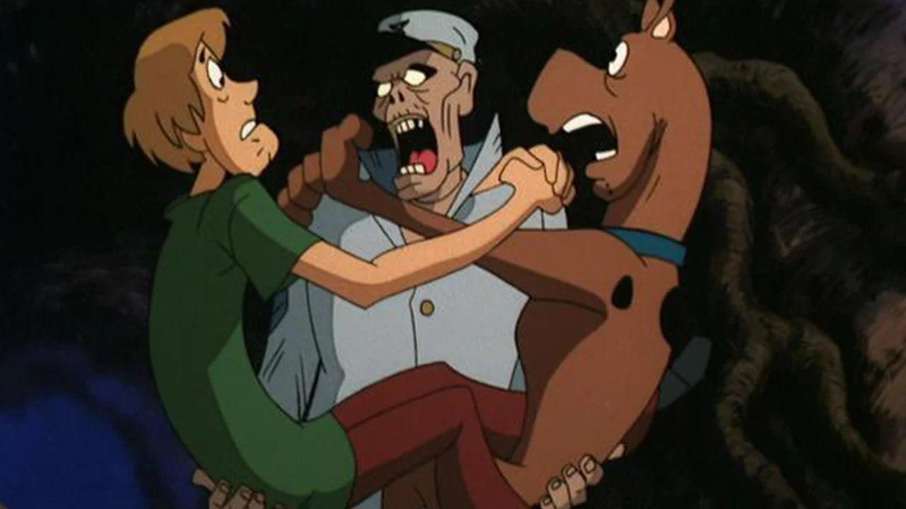 Scooby Doo and Shaggy find themselves in the arms of a confederate zombie.