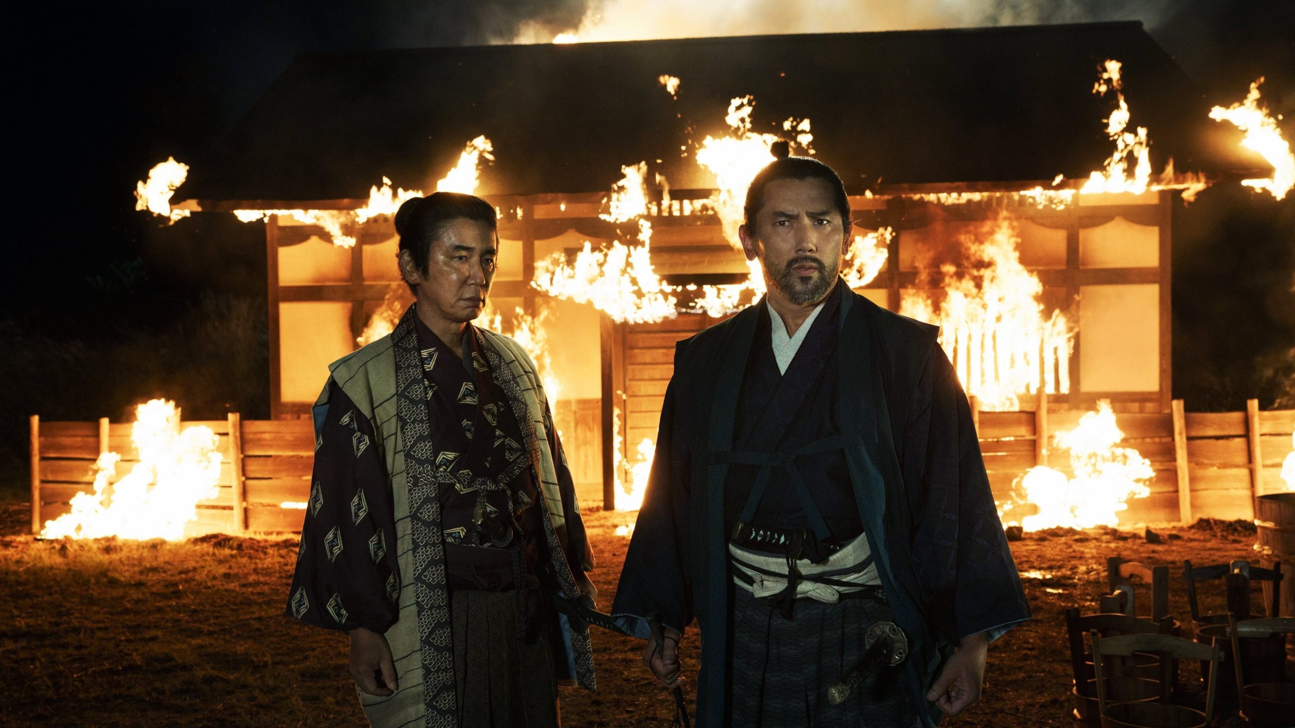 A church burns in The Samurai and the Prisoner
